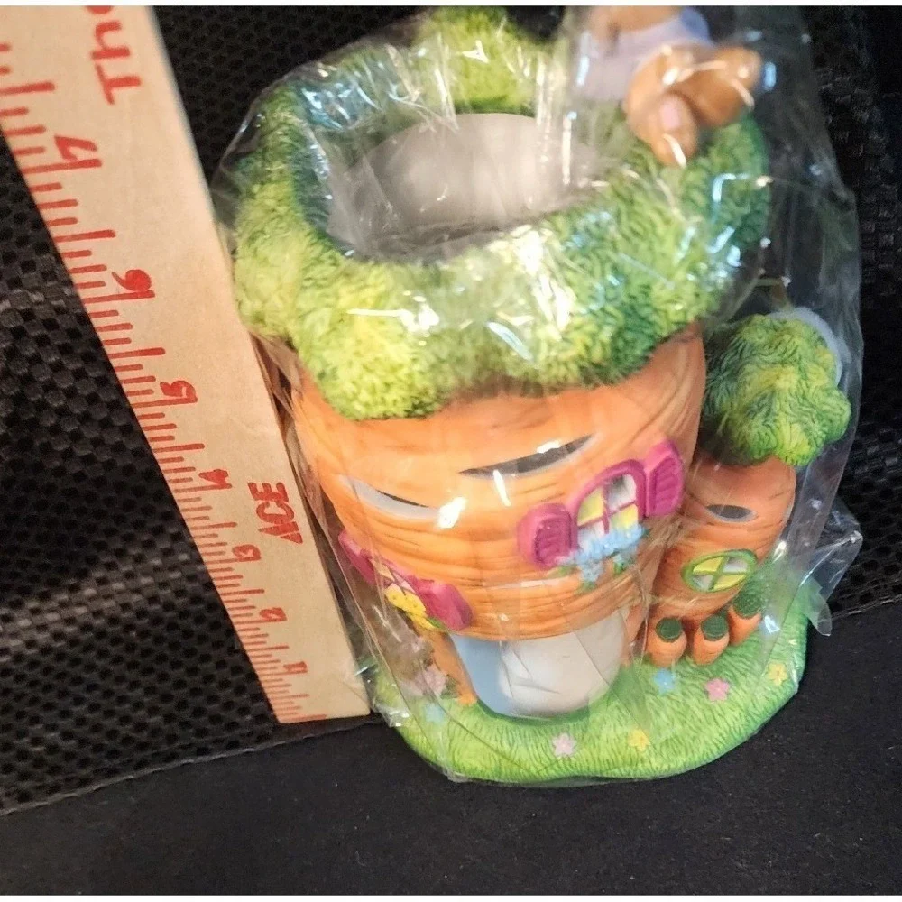 Party Lite Bunny Tealight House Retired & Rare Rabbit & Carrot Unboxed NEW!!